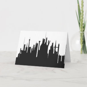 Tarjeta Festiva Línea aérea futurista de la ciudad