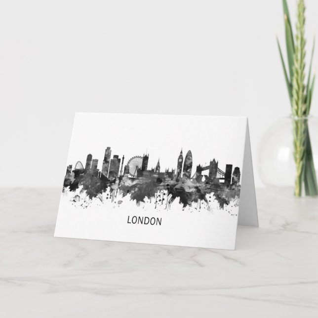 Tarjeta Festiva Línea aérea Skyline de Londres (Anverso)
