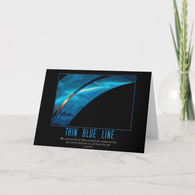 Tarjeta Festiva línea azul fina (Anverso)