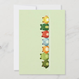 Tarjeta Festiva Línea de ranas lindas: arte de animal kawaii color