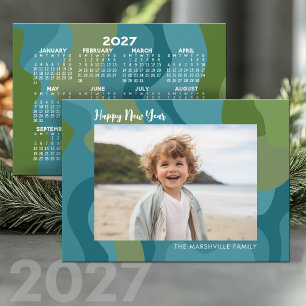 Tarjeta Festiva Línea Orgánica Arte Abstracto 1 Foto - Calendario