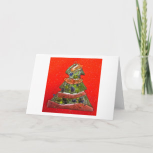 Tarjeta Festiva Líneas de árbol 3
