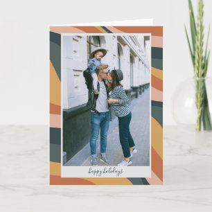 Tarjeta Festiva Líneas Onduladas Abstractas Boho Terracota Foto