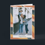 Tarjeta Festiva Líneas onduladas abstractas boho terrosas Foto de<br><div class="desc">Tarjeta de vacaciones con foto de líneas onduladas abstractas boho personalizadas</div>