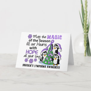 Tarjeta Festiva Linfoma de los navidades Penguins Hodgkin