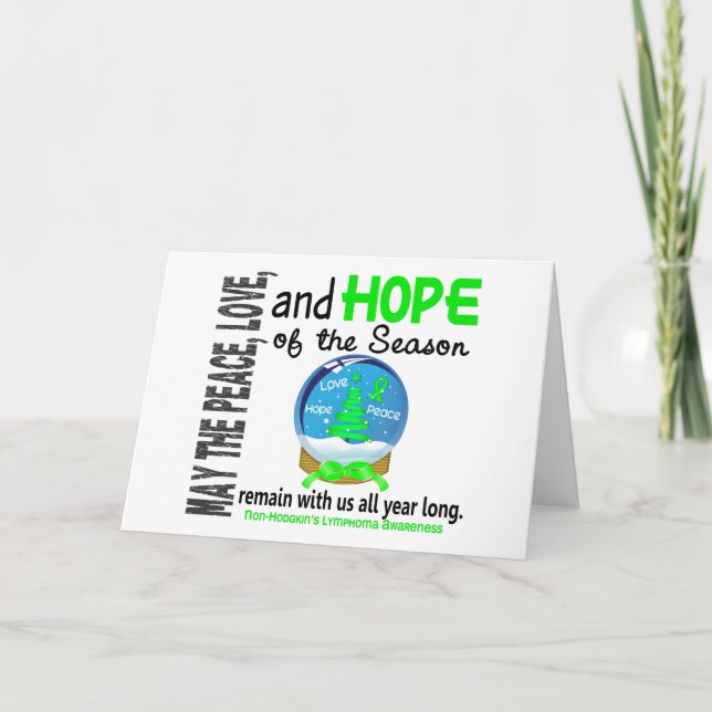 Tarjeta Festiva Linfoma de Non-Hodgkins del globo de la nieve del (Anverso)