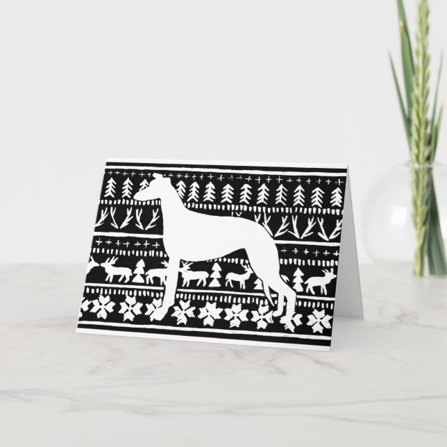 Tarjeta Festiva Linocut Navidades de fallecimiento (Anverso)