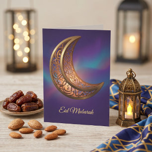 Tarjeta Festiva Linterna de Eid Mubarak Arte moderno de Eid