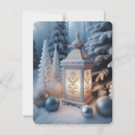 Tarjeta Festiva Linterna Invernales Ornamentada Helada