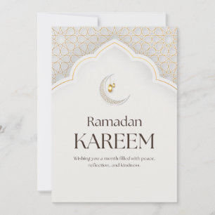 Tarjeta Festiva Linternas y media luna del Ramadan Kareem