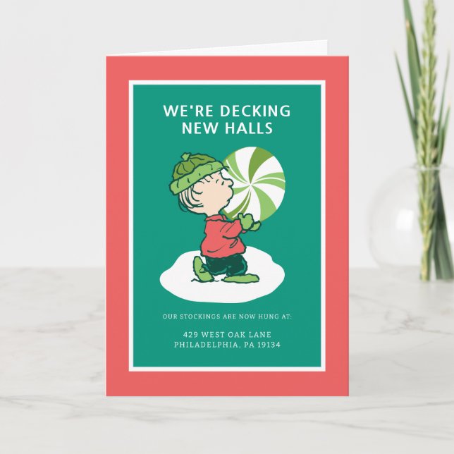 Tarjeta Festiva Linus Peppermint Candy (Anverso)