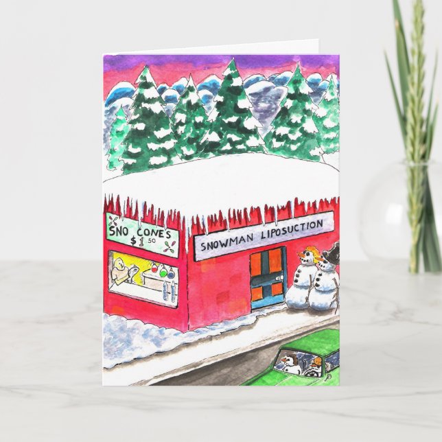 Tarjeta Festiva Liposucción de Snowman (Anverso)