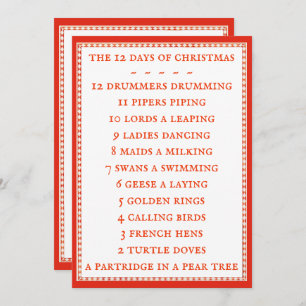 Tarjeta Festiva LÍRICA plana II de 12 DÍAS 5x7