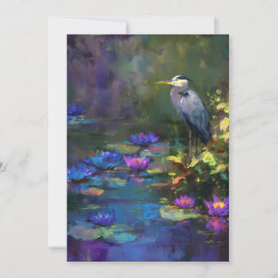 Tarjeta Festiva Lirio de agua encantado de estanque Naturaleza Acu