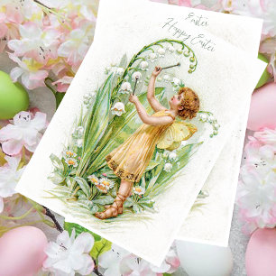 Tarjeta Festiva Lirio de hadas vintage del Valle de Pascua