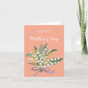 Tarjeta Festiva Lirio de la Valle Feliz Día de la Madre