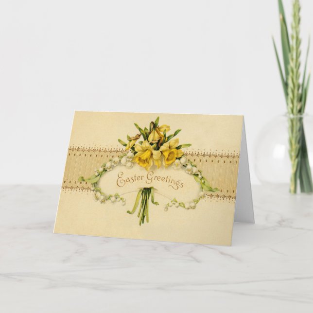 Tarjeta Festiva Lirio de los valles Pascua del narciso del narciso (Anverso)
