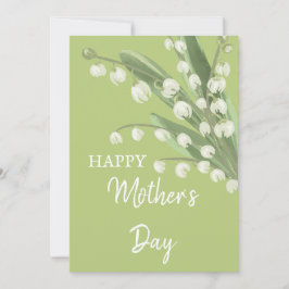 Tarjeta Festiva Lirio de Valle Floral Feliz Día de las Madres