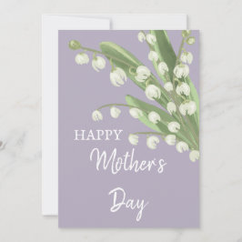 Tarjeta Festiva Lirio de Valle Floral Feliz Día de las Madres