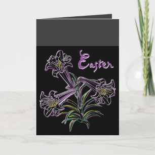 Tarjeta Festiva Lirio morado -