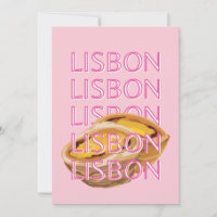 Lisboa Travel Art, Portugal, Pink, Preppy
