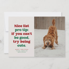 Tarjeta Festiva Lista bonita divertida linda roja verde mascota fo