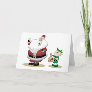 Tarjeta Festiva Lista corta de Santa