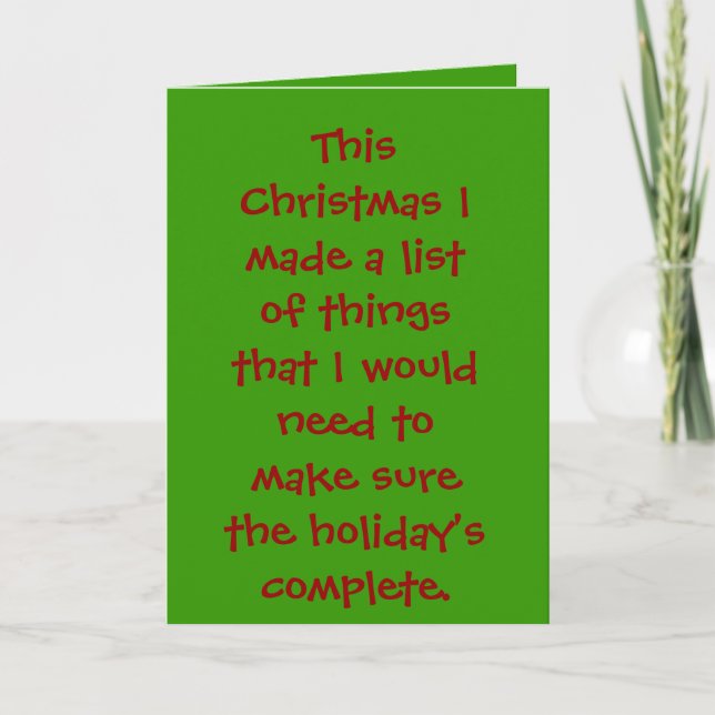 Tarjeta Festiva Lista de mis Navidades (Anverso)