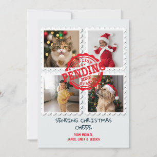 Tarjeta Festiva Lista de Niza Pendiente De Divertidos 4 Navidades