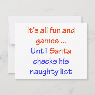 Tarjeta Festiva Lista traviesa de Santa