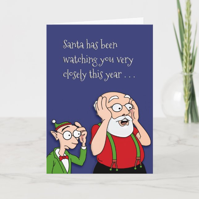 Tarjeta Festiva Lista traviesa de Santa (Anverso)