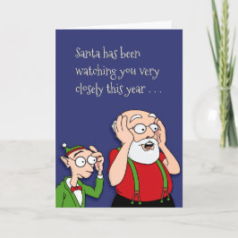 Tarjeta Festiva Lista traviesa de Santa