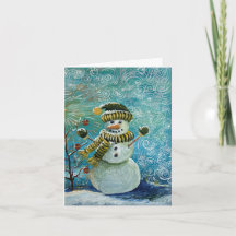 Listo para la nieve Pintura de muñeco de nieve de