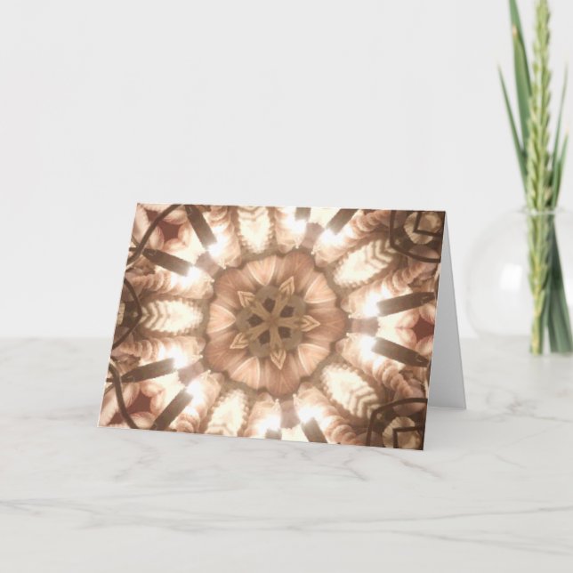 Tarjeta Festiva Lit Merry Christmas Tree ilumina el arte Kaleidosc (Anverso)