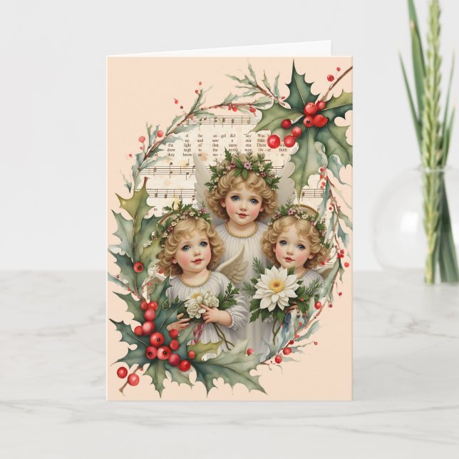 Tarjeta Festiva Little Angels Noel Christmas (Anverso)