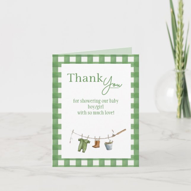 Tarjeta Festiva Little Fisherman Folded Thank You Card (Anverso)
