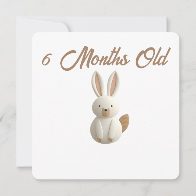 Tarjeta Festiva Little Forest Friends Baby Milestone Card – 6 Mont (Anverso)