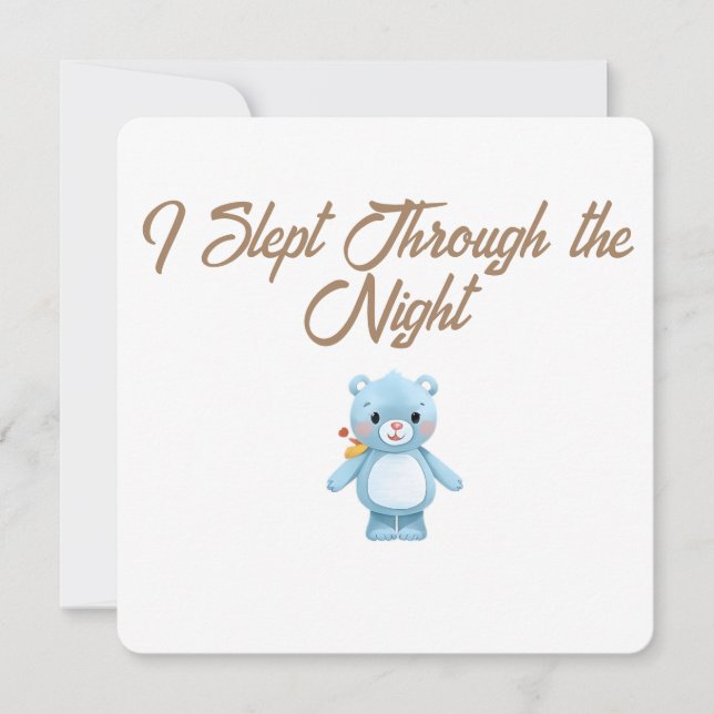 Tarjeta Festiva Little Forest Friends Baby Milestone Card –I Slept (Anverso)