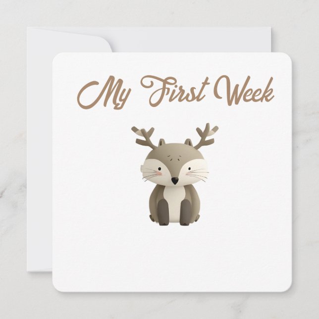 Tarjeta Festiva Little Forest Friends Baby Milestone Card – My Fir (Anverso)
