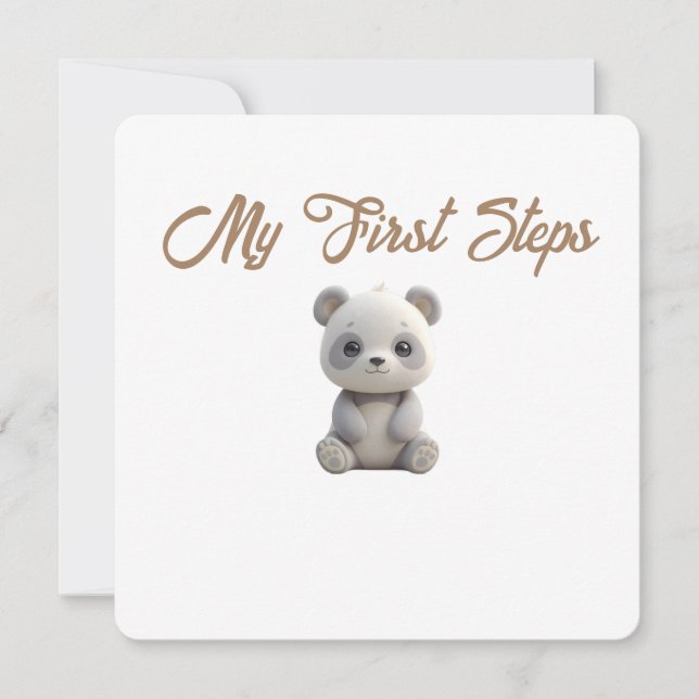 Tarjeta Festiva Little Forest Friends Baby Milestone Card –My Firs (Anverso)