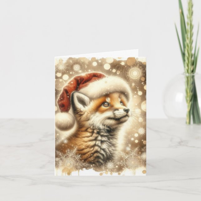 Tarjeta Festiva little fox folded Holiday Card (Anverso)