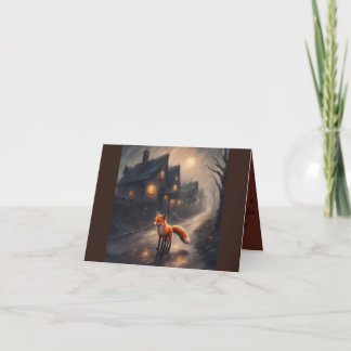 Tarjeta Festiva Little Fox Halloween story card whimsical