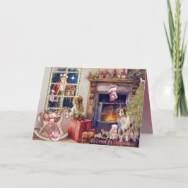 Tarjeta Festiva Little Girl, Pink Cowboy Boots for Christmas Card