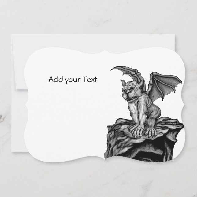 Tarjeta Festiva Little Golem Gargoyle (Anverso)