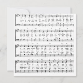 Tarjeta Festiva Little Town Bethlehem Sheet Music Navidades
