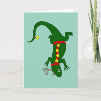 Tarjeta Festiva Lizard Christmas Card