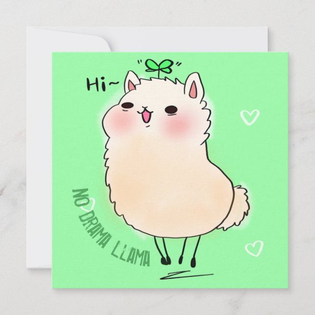 Tarjeta Festiva Llama (Anverso)