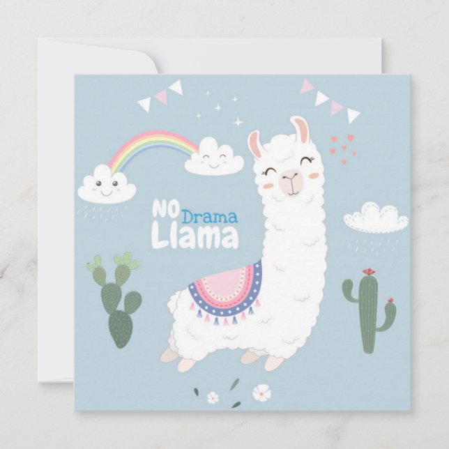 Tarjeta Festiva Llama (Anverso)