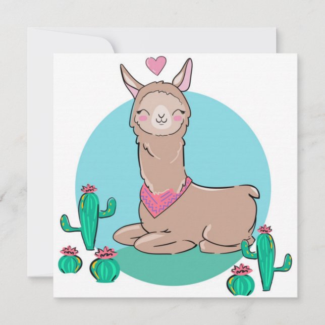 Tarjeta Festiva Llama (Anverso)