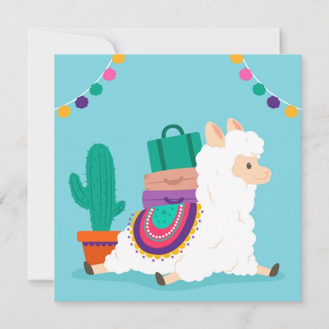 Tarjeta Festiva Llama (Anverso)